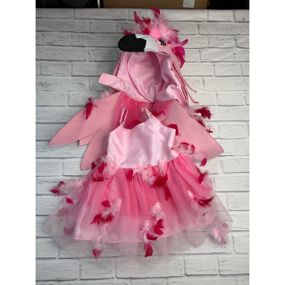 Pottery Barn Kids Flamingo Halloween Costume Dress and Headpiece Pink 3T